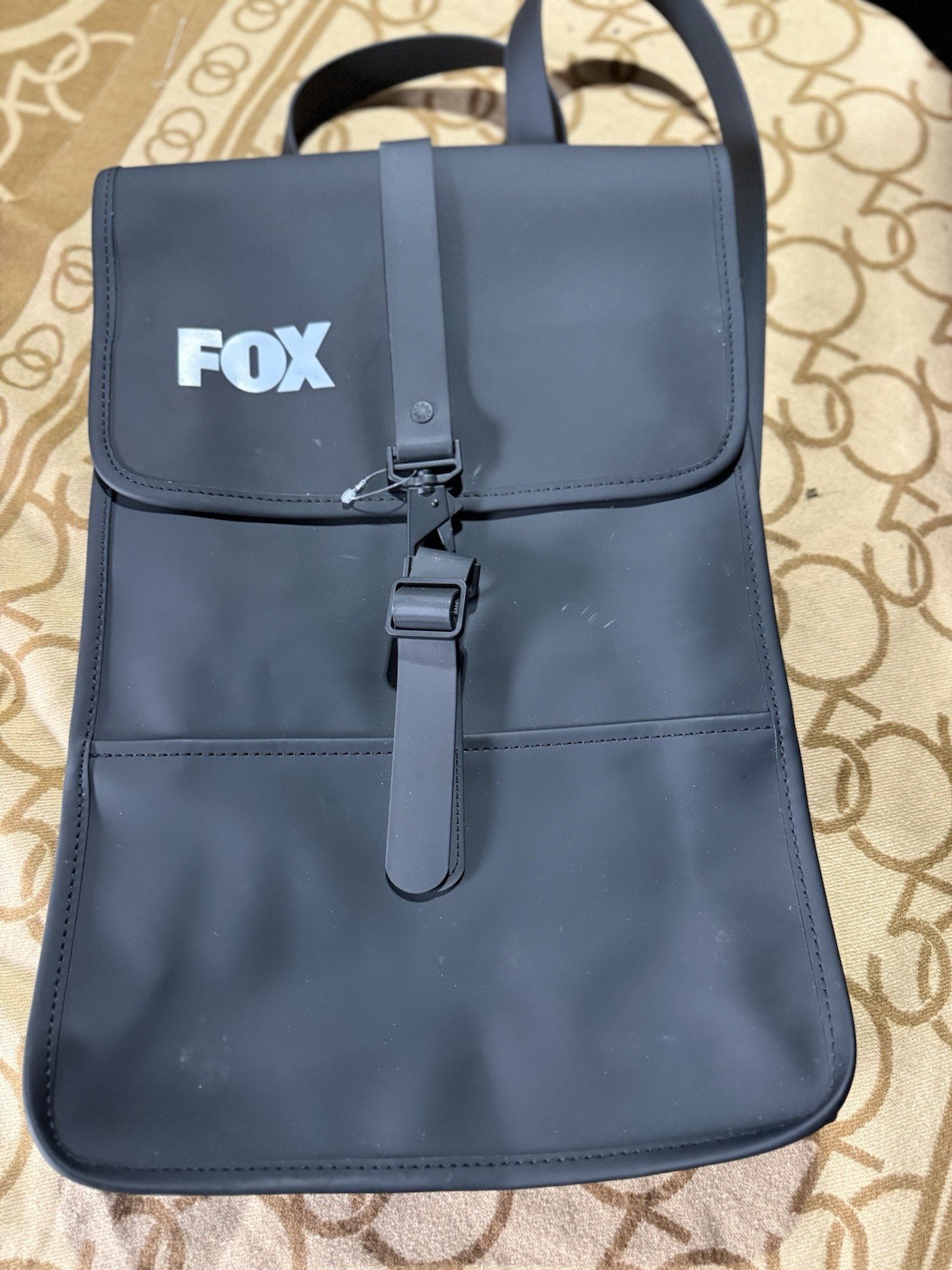 Branded FOX RAINS Backpack Waterproof Matte Black Work School Computer Day Bag