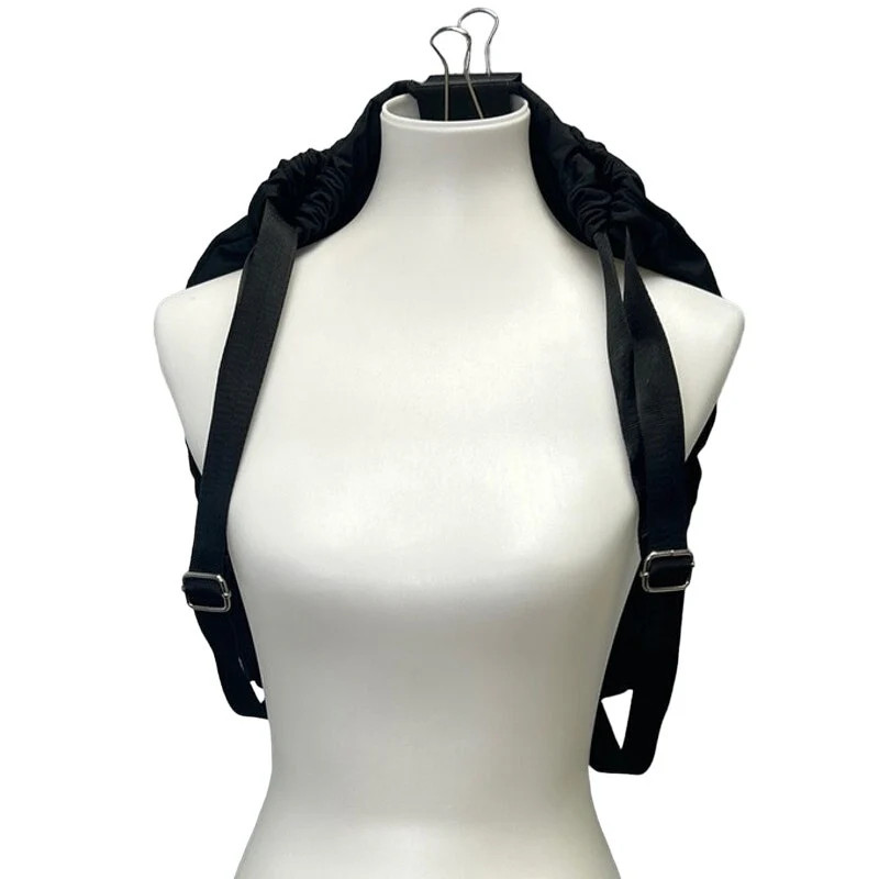 Sports New Fashion Black Machine Washable Vinyl Fabric Lots of Pockets Backpack