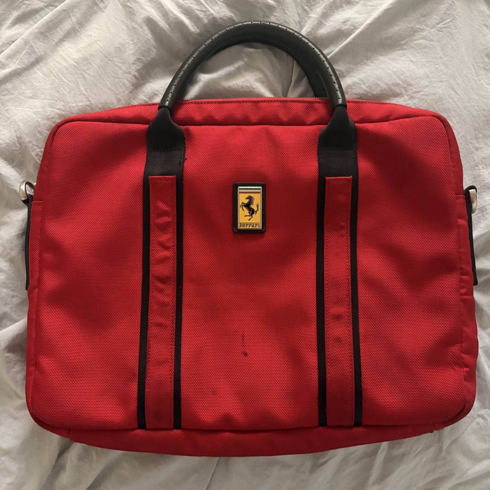 Ferrari OEM Red Laptop Briefcase Messenger Bag Rare Official Ferrari Carry Case