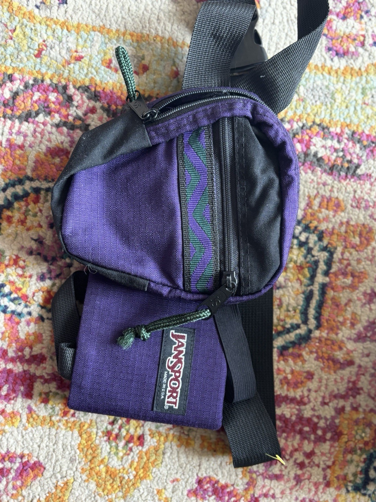 Vtg 90s JanSport Purple Ripstop Fanny Pack – Made in USA – Retro Hip Bolt Bag