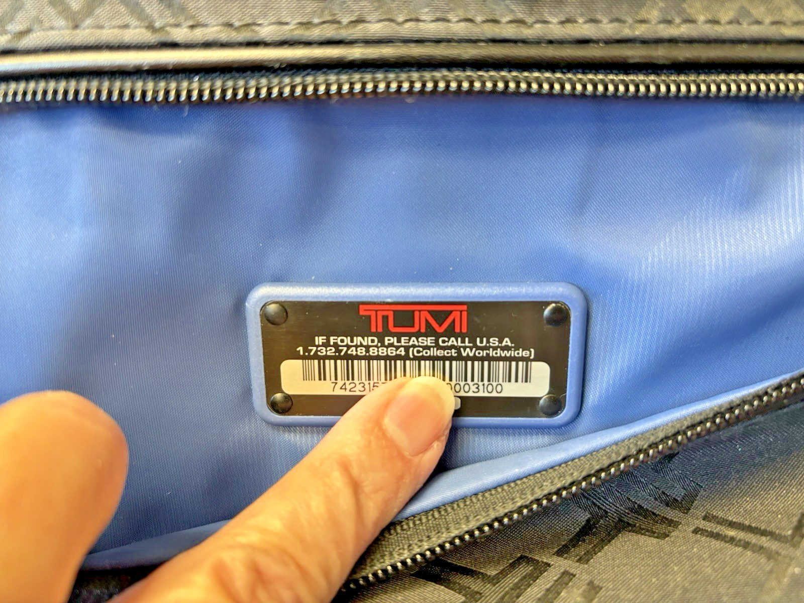 TUMI T Monogram Jacquard Upright carry on Rolling Duffle Bag