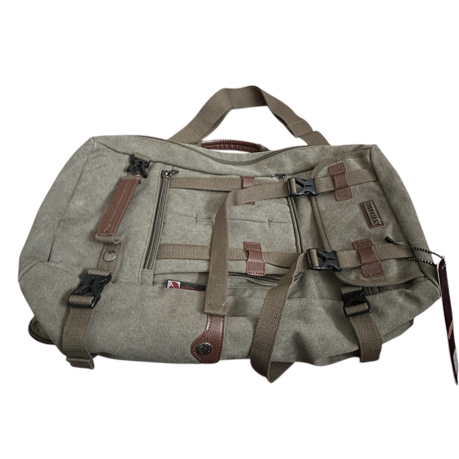 WITZMAN Canvas Travel Backpack Briefcase Hand Luggage Rucksack Outdoor Hiking