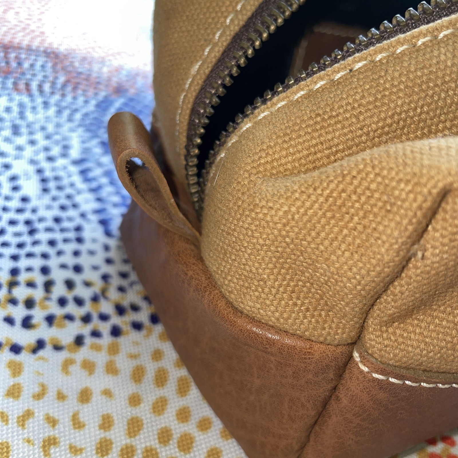 Rutter’s Toiletry Bag Durable Canvas Upper & Branded Leather Base Brand New