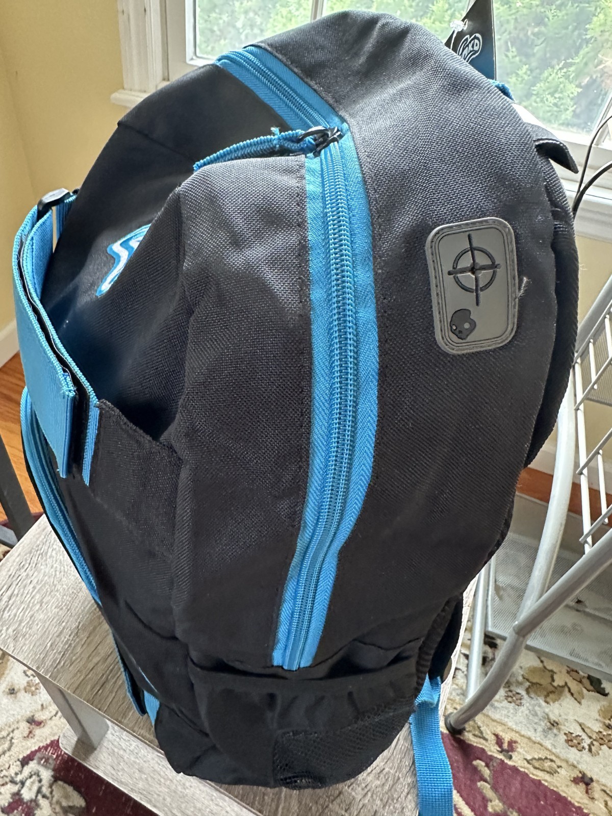 Skullcandy Backpack Blue And Black And Writing On back