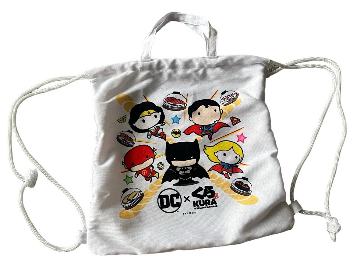 KURA Revolving Sushi Bar Drawstring Bag – DC Comics – Batman – Superman