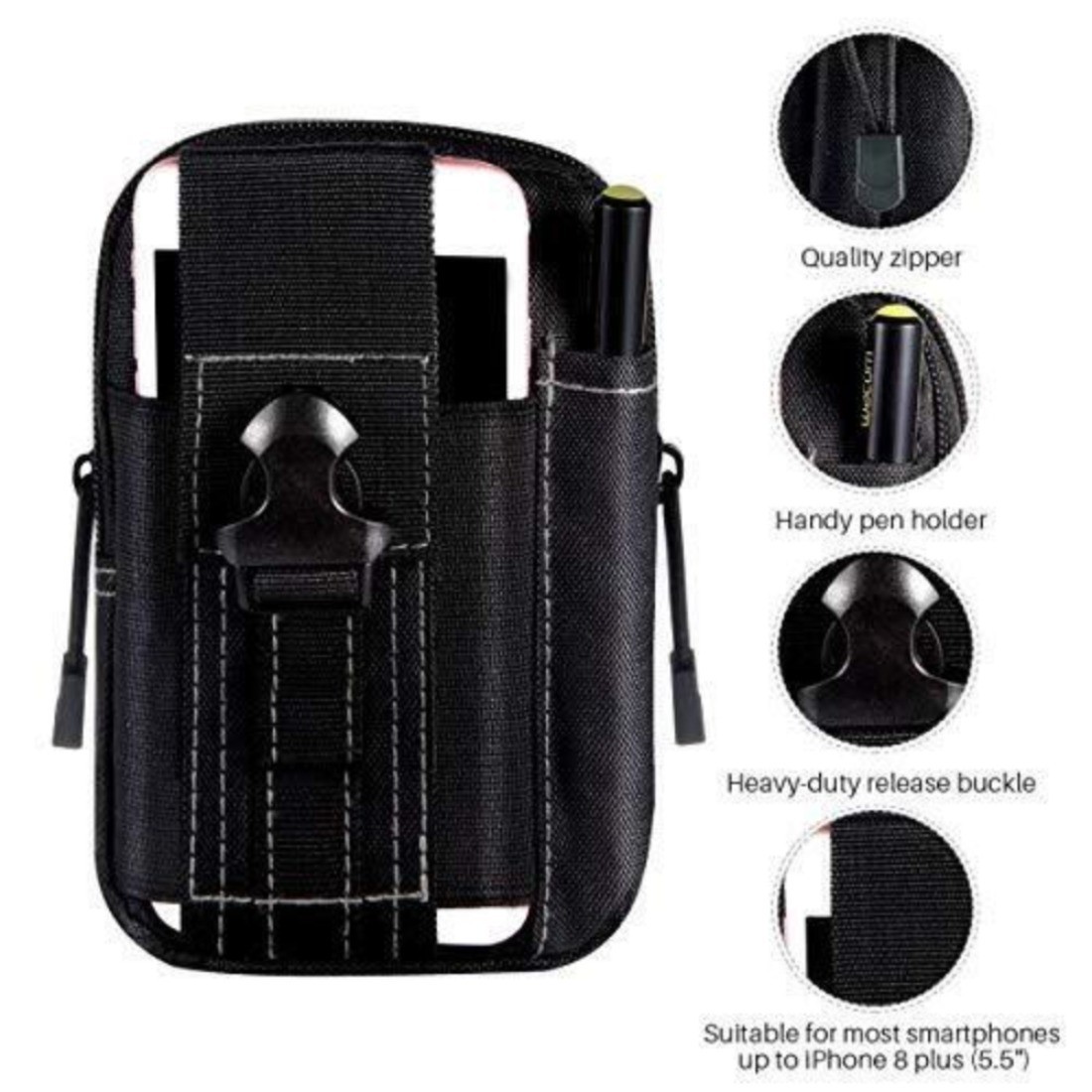 Tactical Molle Pouch EDC Utility Gadget Waist Bag Pack Hiking Gear Phone Holder