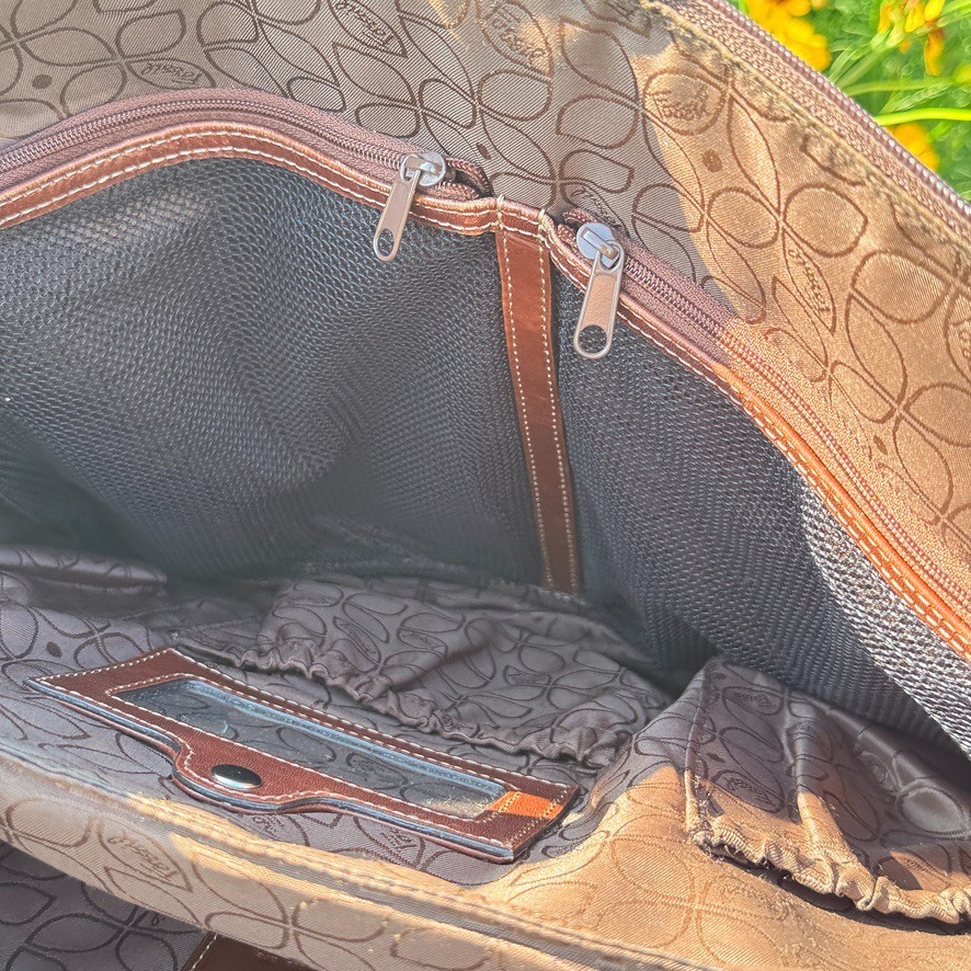 Fossil Brown Leather Laptop Messenger Briefcase Shoulder Bag Work Travel