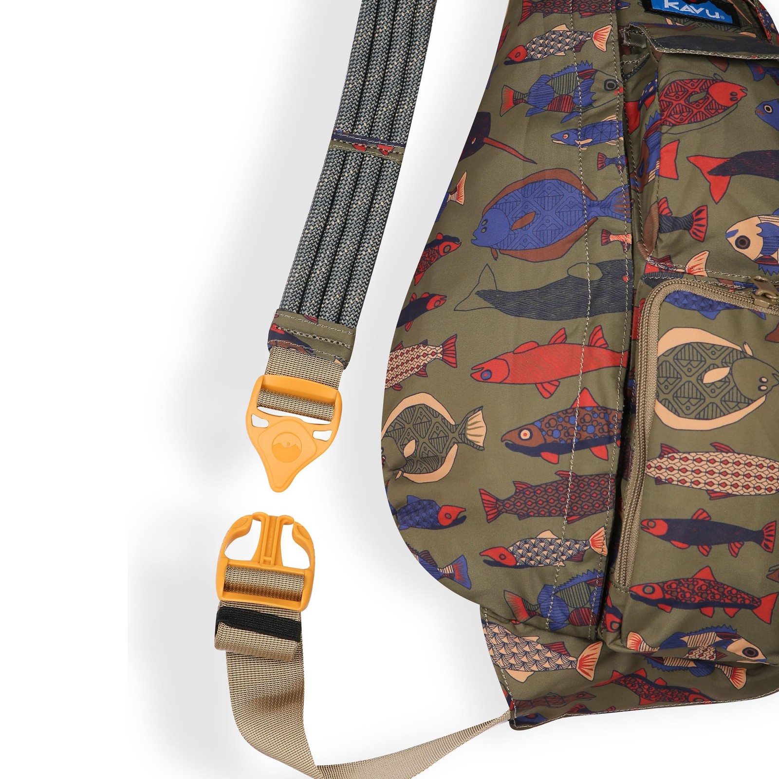 KAVU Sling Pack: Fish Tessellate – Rope Shoulder Thing-a-ma-jig!
