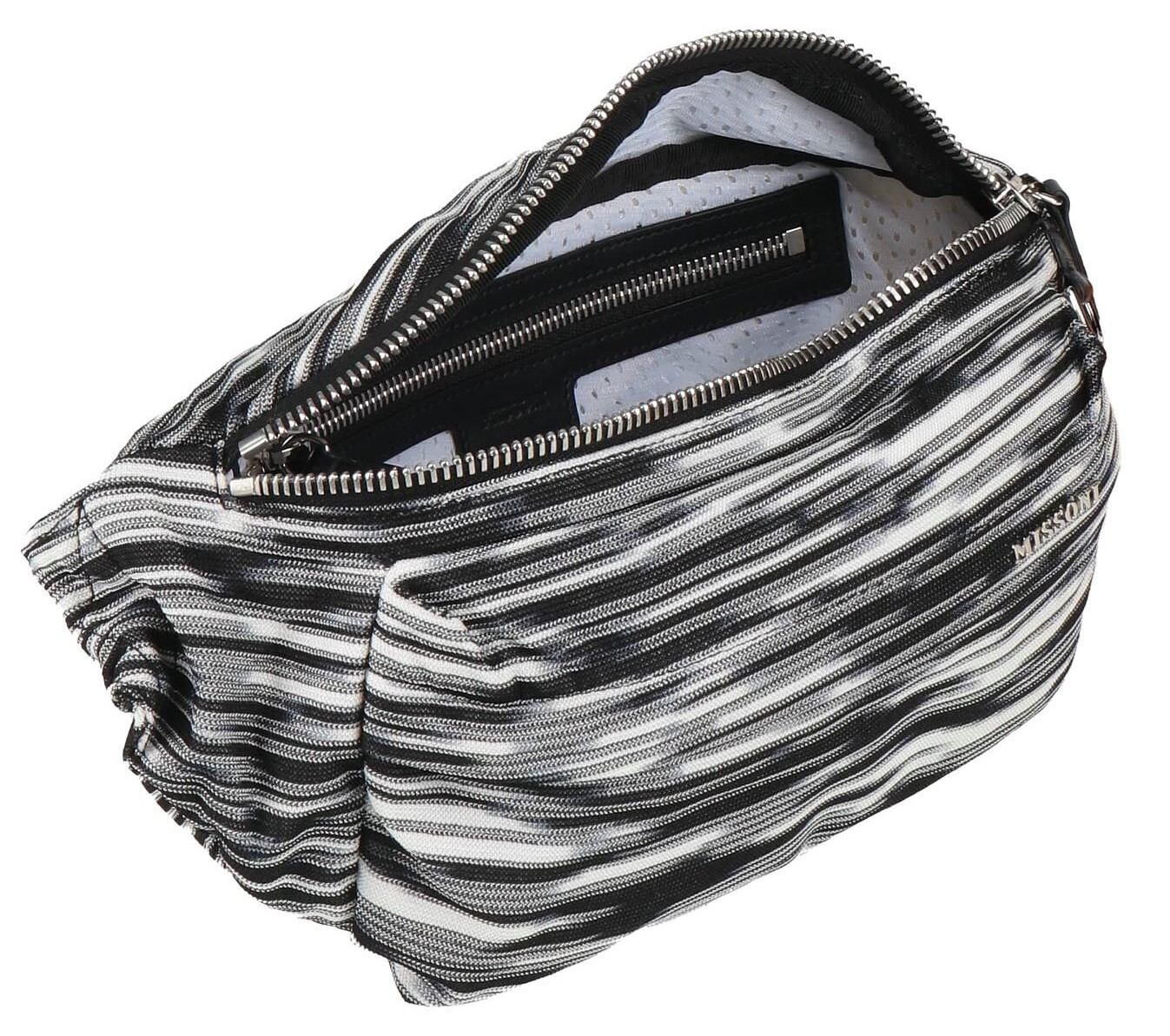 MISSONI ‘Space-Dyed Crochet-Knit Belt Bag’ Men’s Waist Bum Cross Pack b/w *NWT*