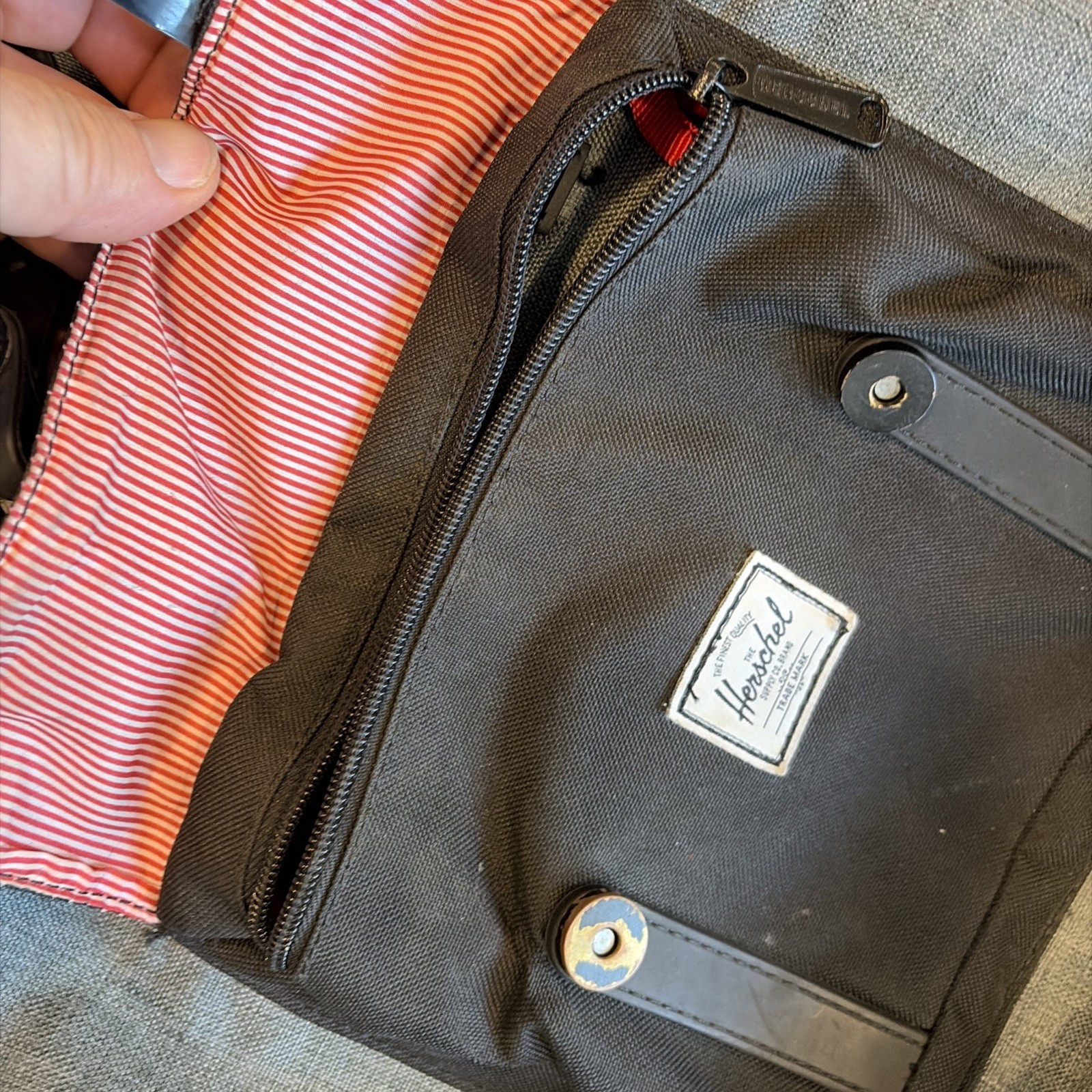 Herschel Supply Co Little America Backpack Gray Top Loading Back