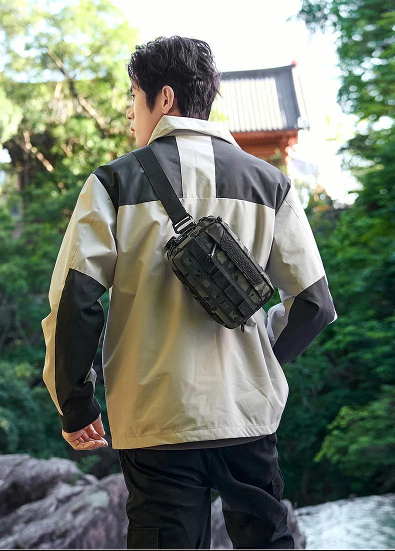 Tactical Men’s Chest Bag Fishing Vest Backpack Travel Molle Nylon Camping Climbi