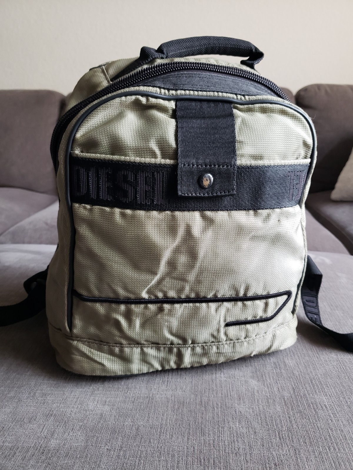 Vintage Diesel Spare Parts Olive Green Nylon Small Backpack – RARE! GOOD COND!