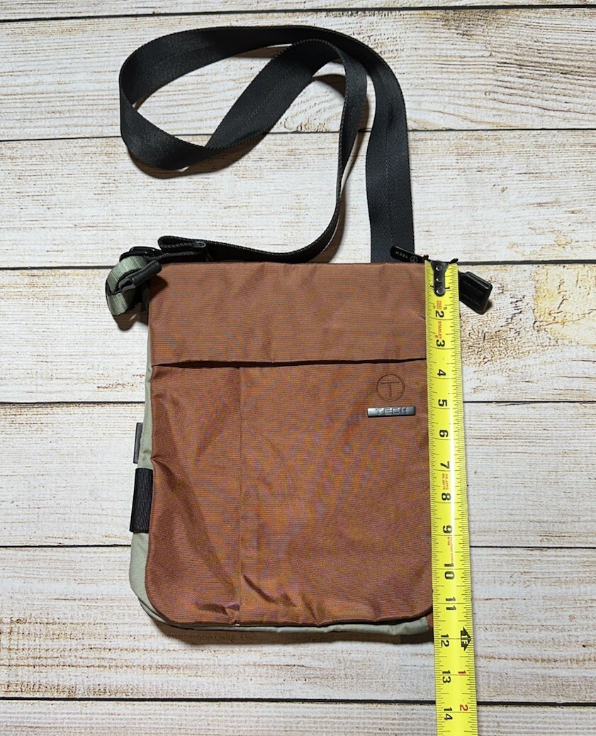 TUMI Nylon Small Flap Crossbody Shoulder Messenger Bag Carry On Orange