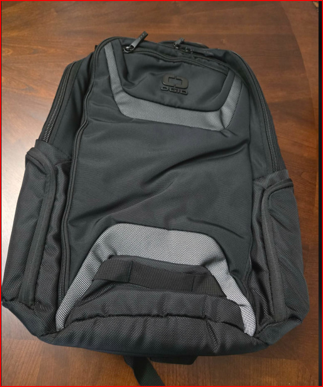 New 91008 OGIO® Connected Book Pack Black with Grey inserts 840D poly two-tone