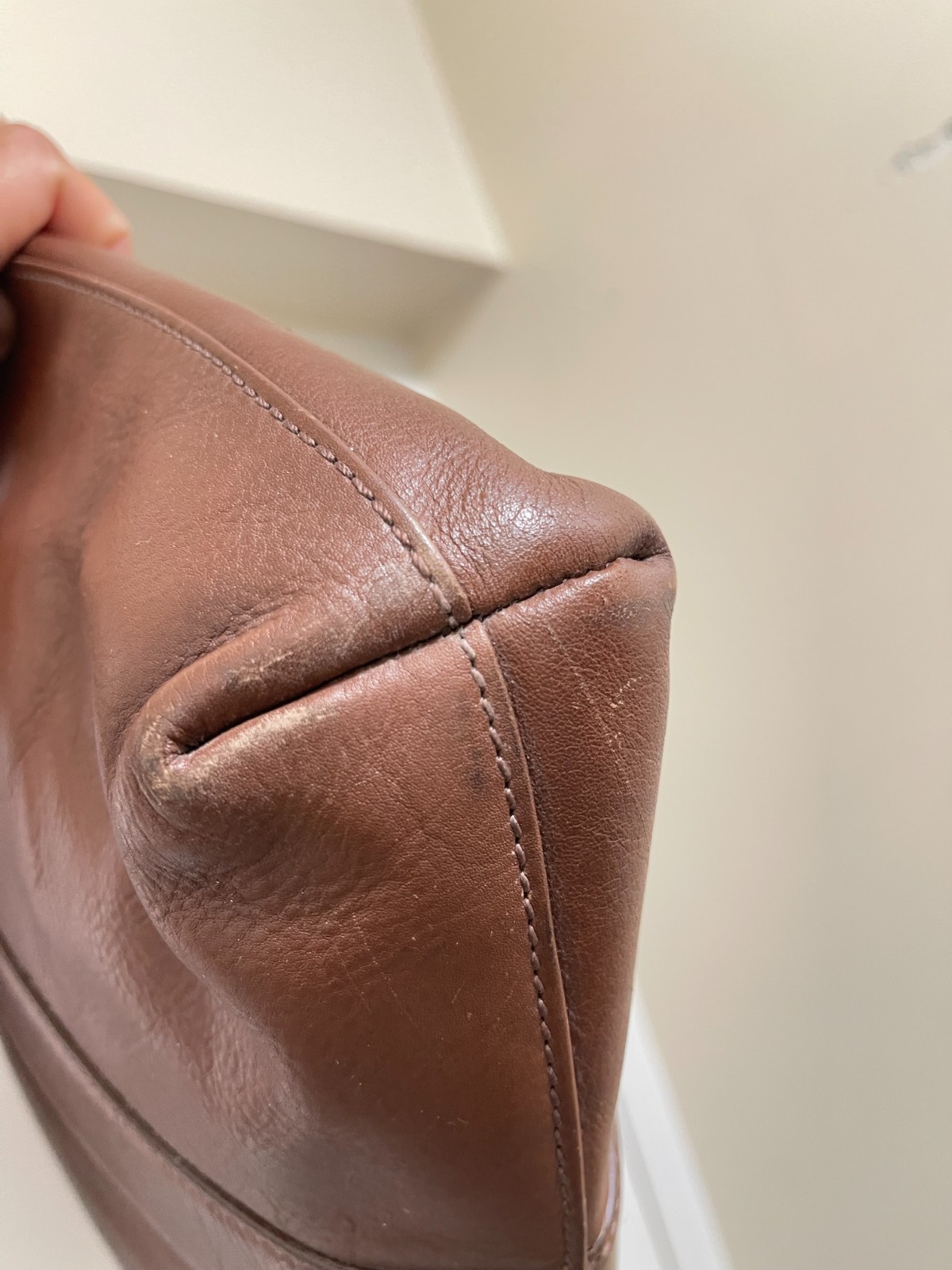 Jack Spade Mens Brown Leather Messenger Laptop Bag W Canvas Straps Career Work