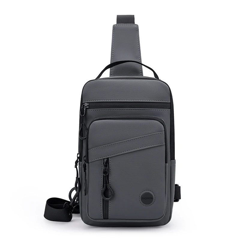 Soft Waterproof PU Leather Chest Bag Men Fashion Casual Sling Crossbody Shoulder