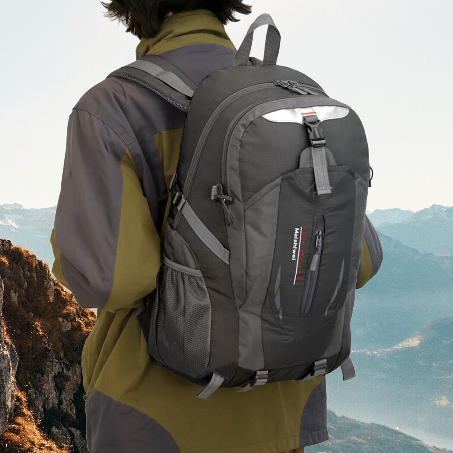 Nylon Travel Backpack Waterproof Outdoor Rucksack Camping Hiking Bag Men