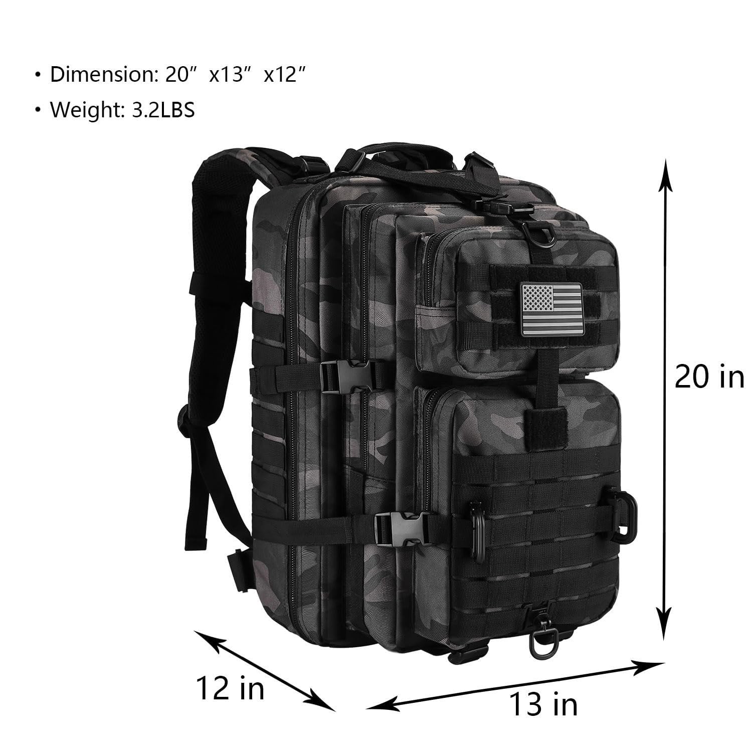 MOLLE Assault Pack, Tactical Backpack Military Army Camping Rucksack, 3-Day P…