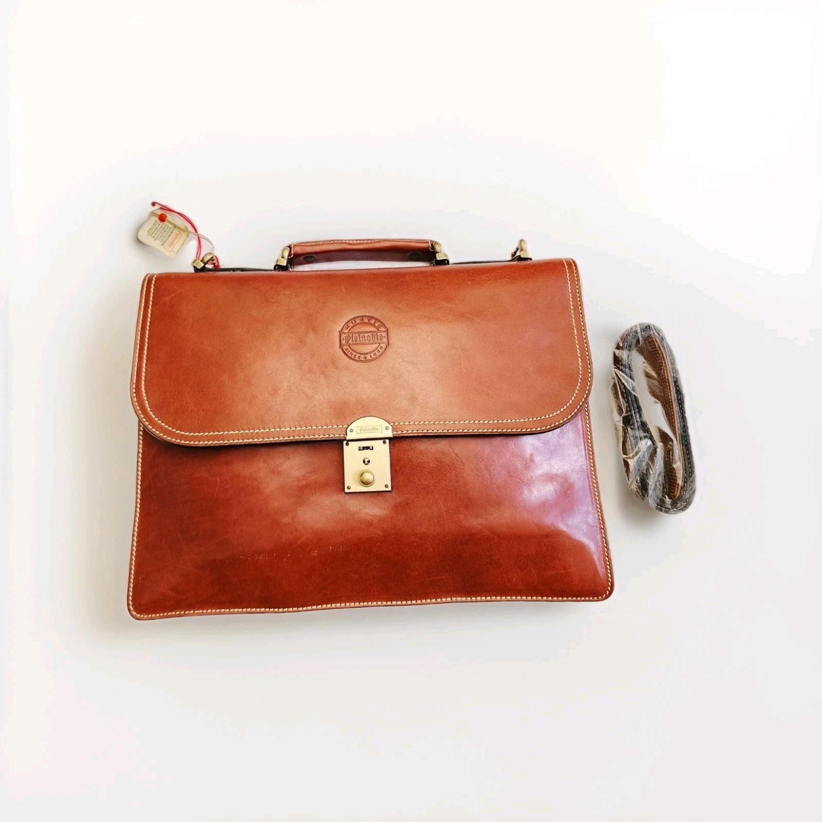 Vintage Pielnoble Leather Business Briefcase Messenger Bag RARE Made in Spain