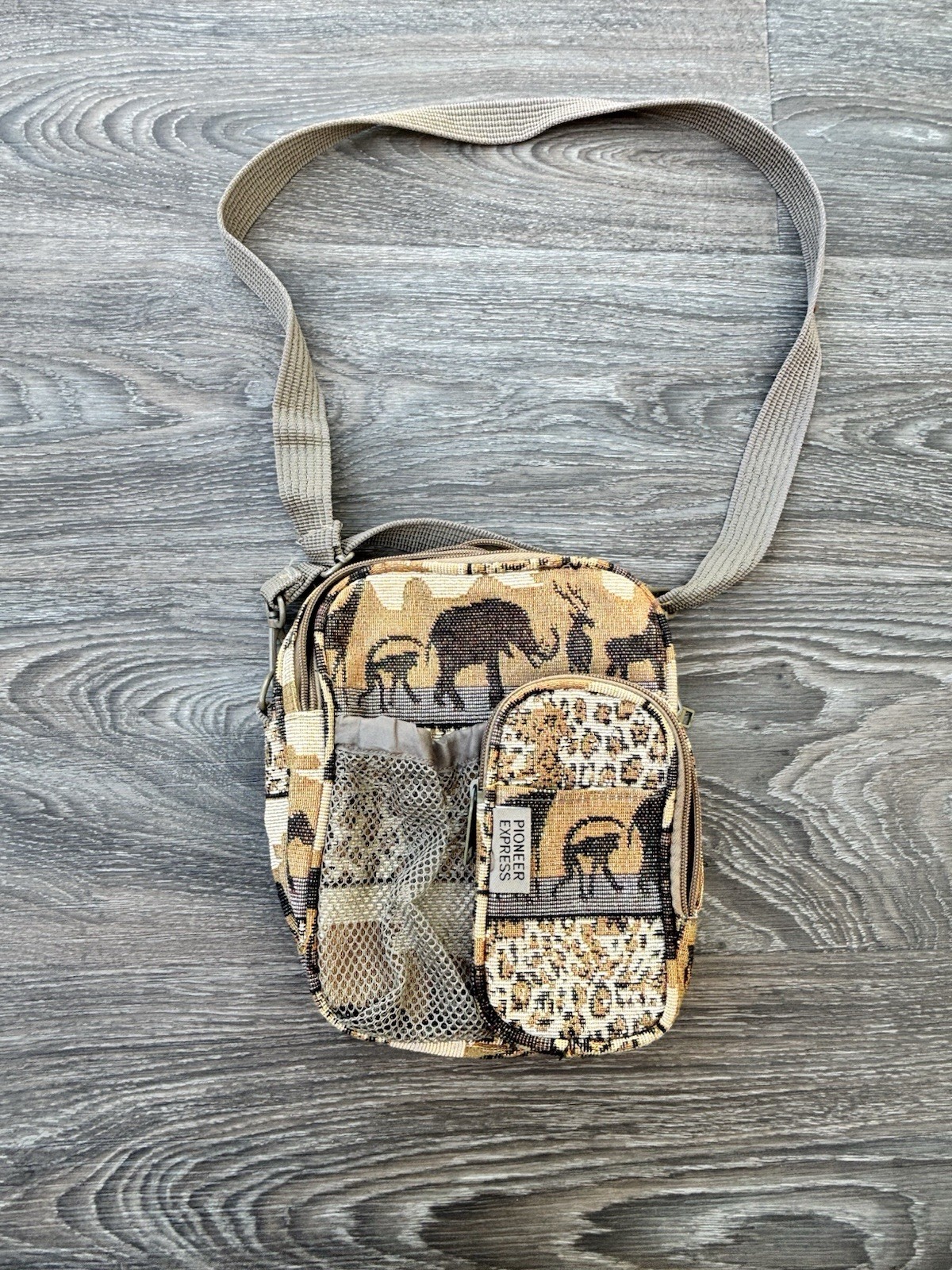 Pioneer Express Safari Animal Print Crossbody Bag Adjustable Strap
