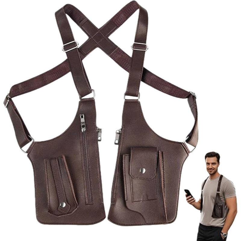 Outdoor Anti-Theft Tactical Fishing Bag Waterproof PU Multi-Purpose Men’s Crossb