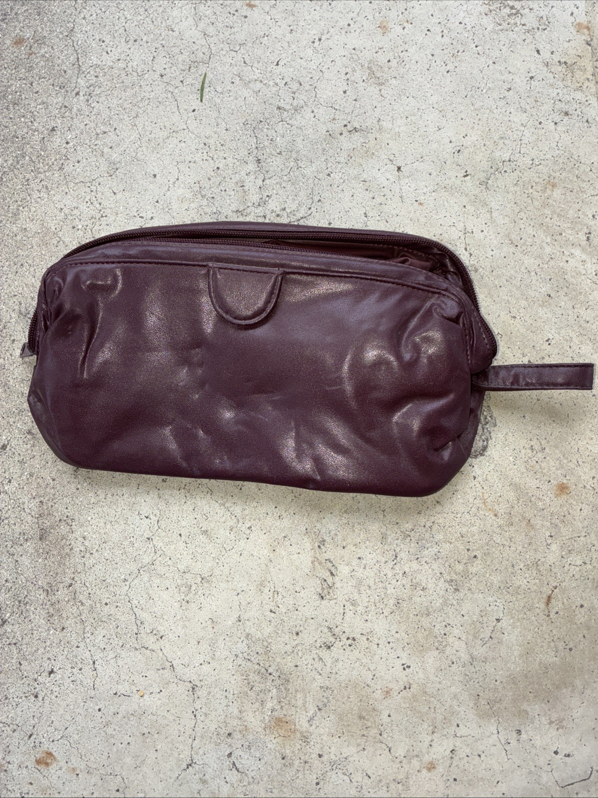 Leather Travel Bag Brown 12x6in