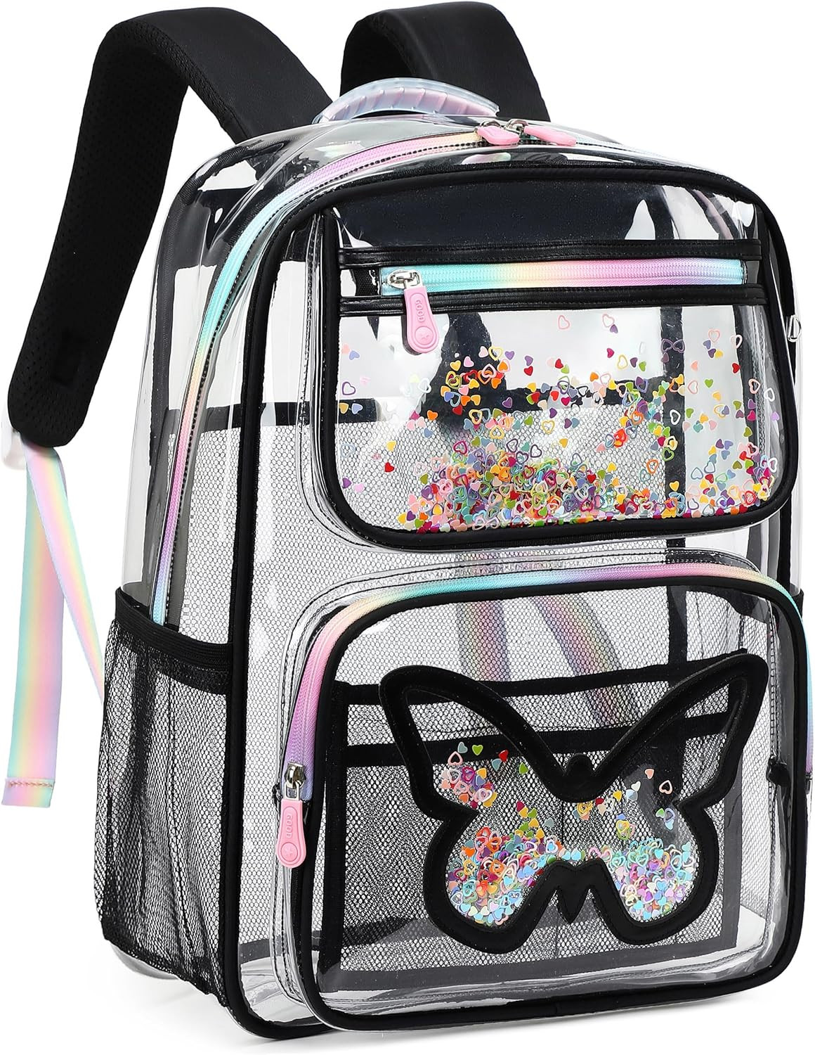 Clear Backpack for School,Large Bookbag Heavy Duty See through Butterfly Backpac