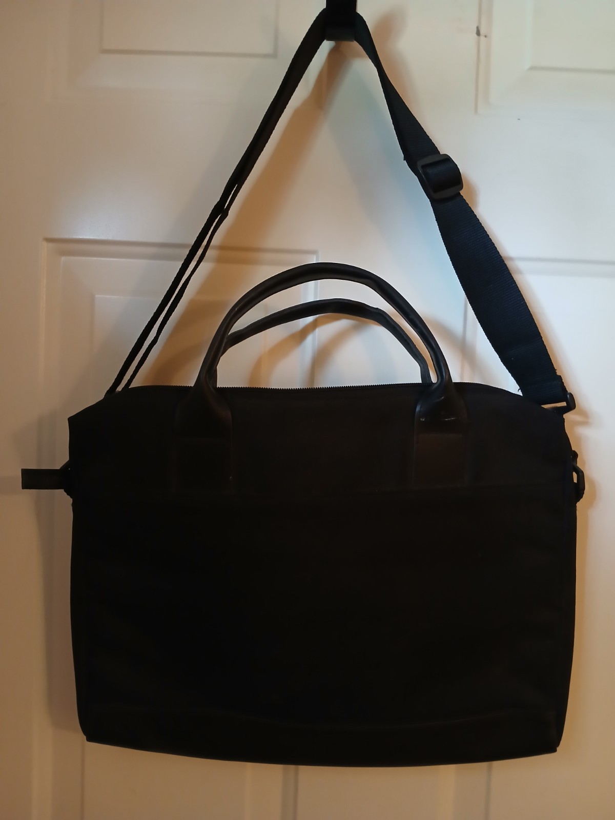 Calvin Klein Black Canvas Laptop Shoulder Bag Approx. 15″ L x 12″ W x 2″ D