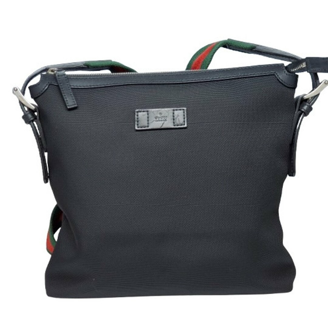 GUCCI men’s Shoulder Bag SherryLine canvas leather black Designer 26×28×4cm