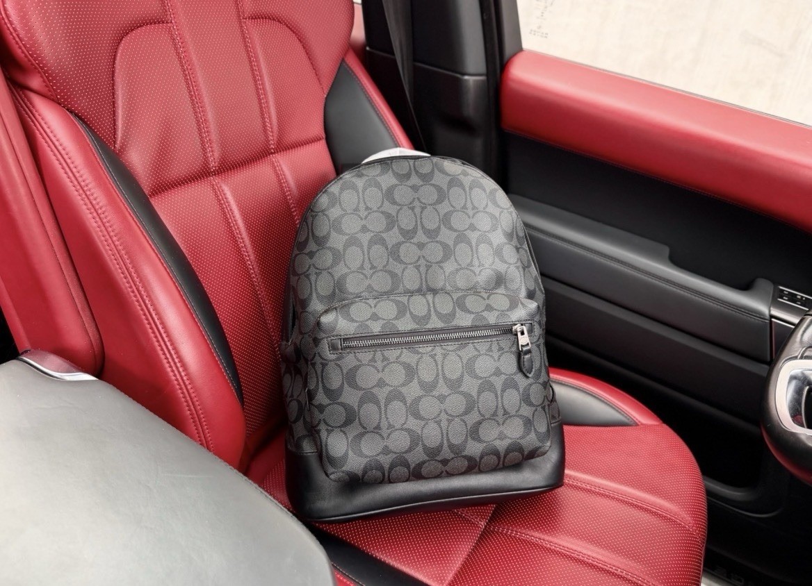 Coach West Backpack in Signature Canvas black men’s backpack