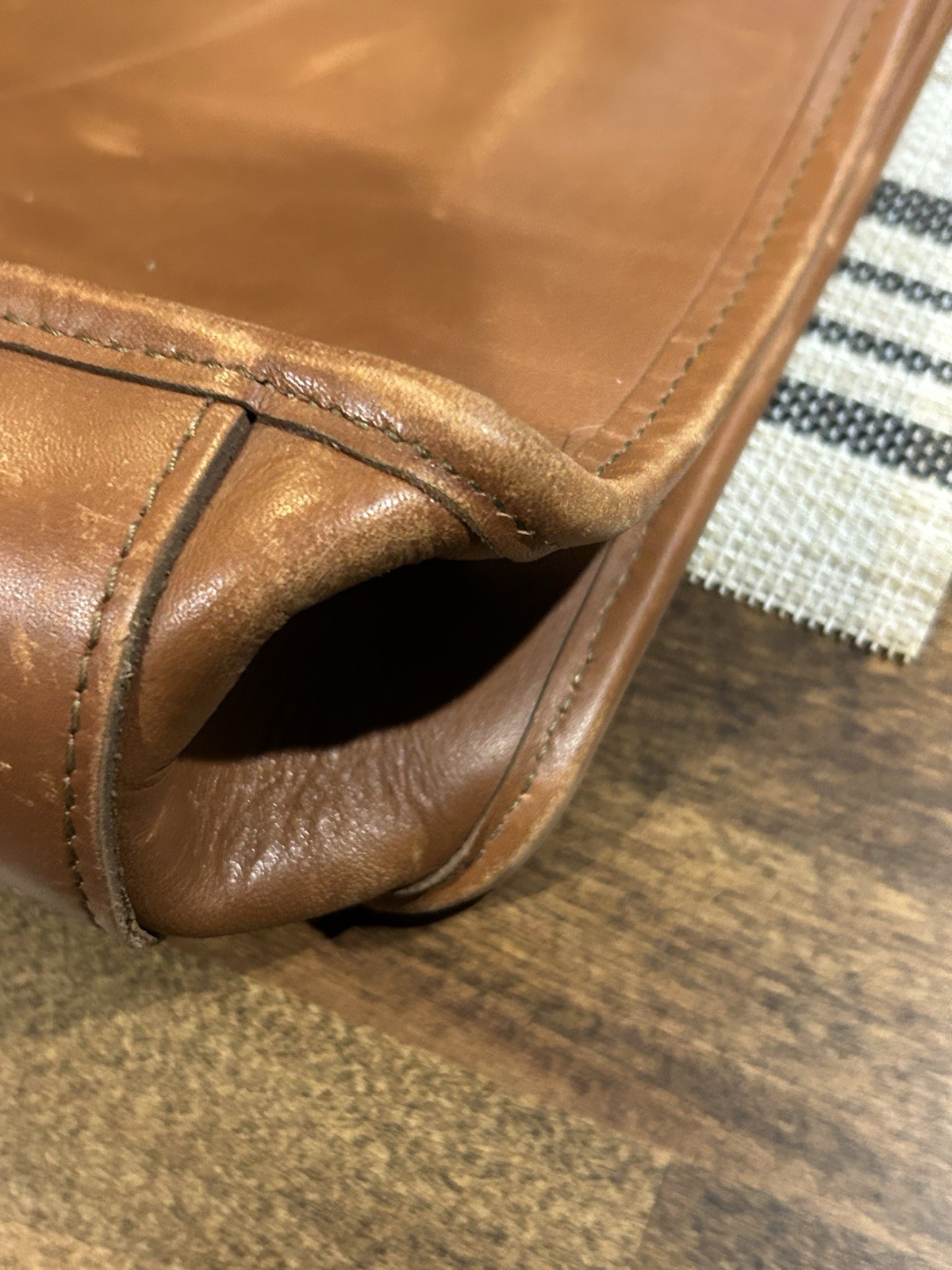 Vintage Jack Geoges Leather Briefcase Crossbody Laptop Bag made in USA No Strap