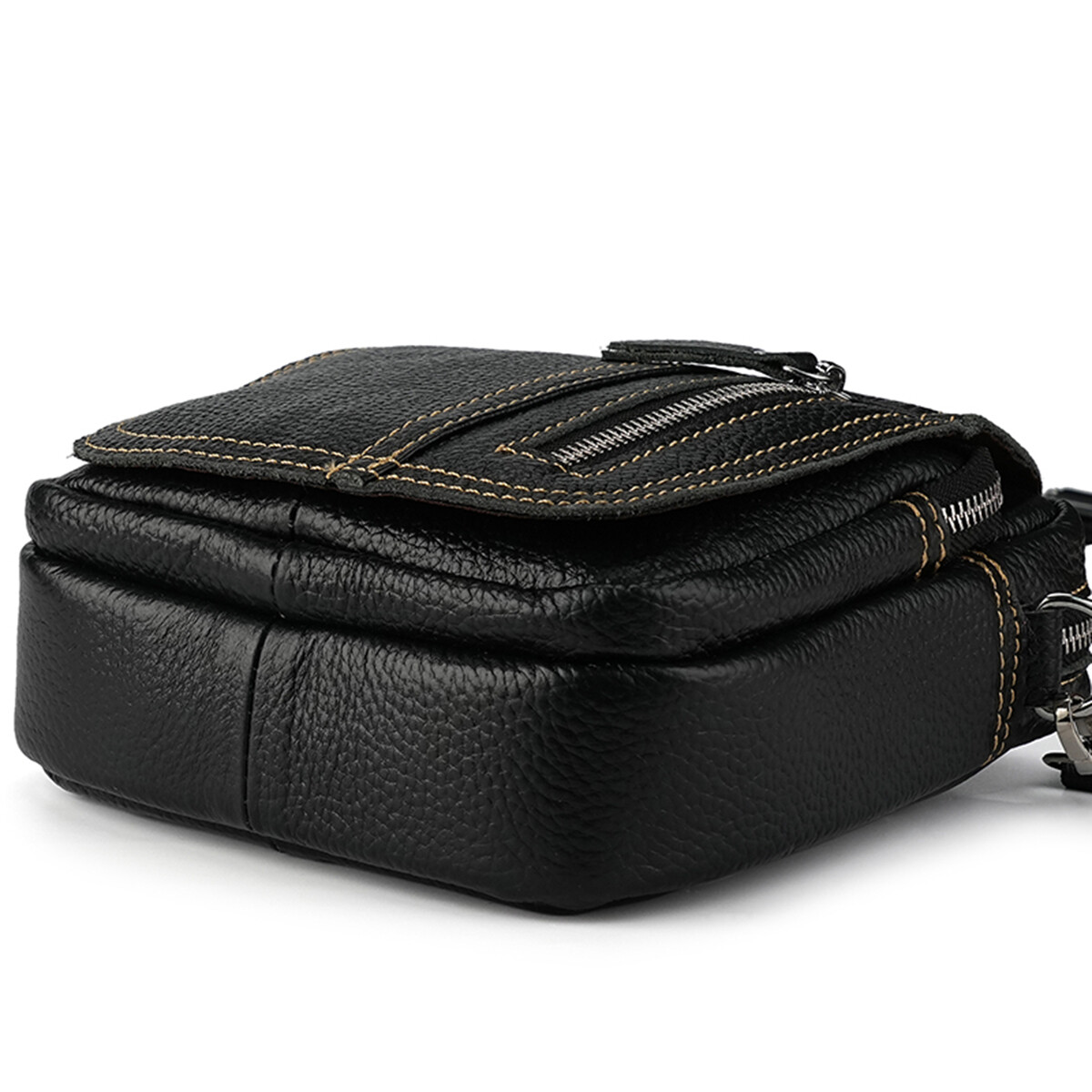 Genuine Leather Men’s Crossbody Bags Purse Business Small Waist Bag Shoulder Bag