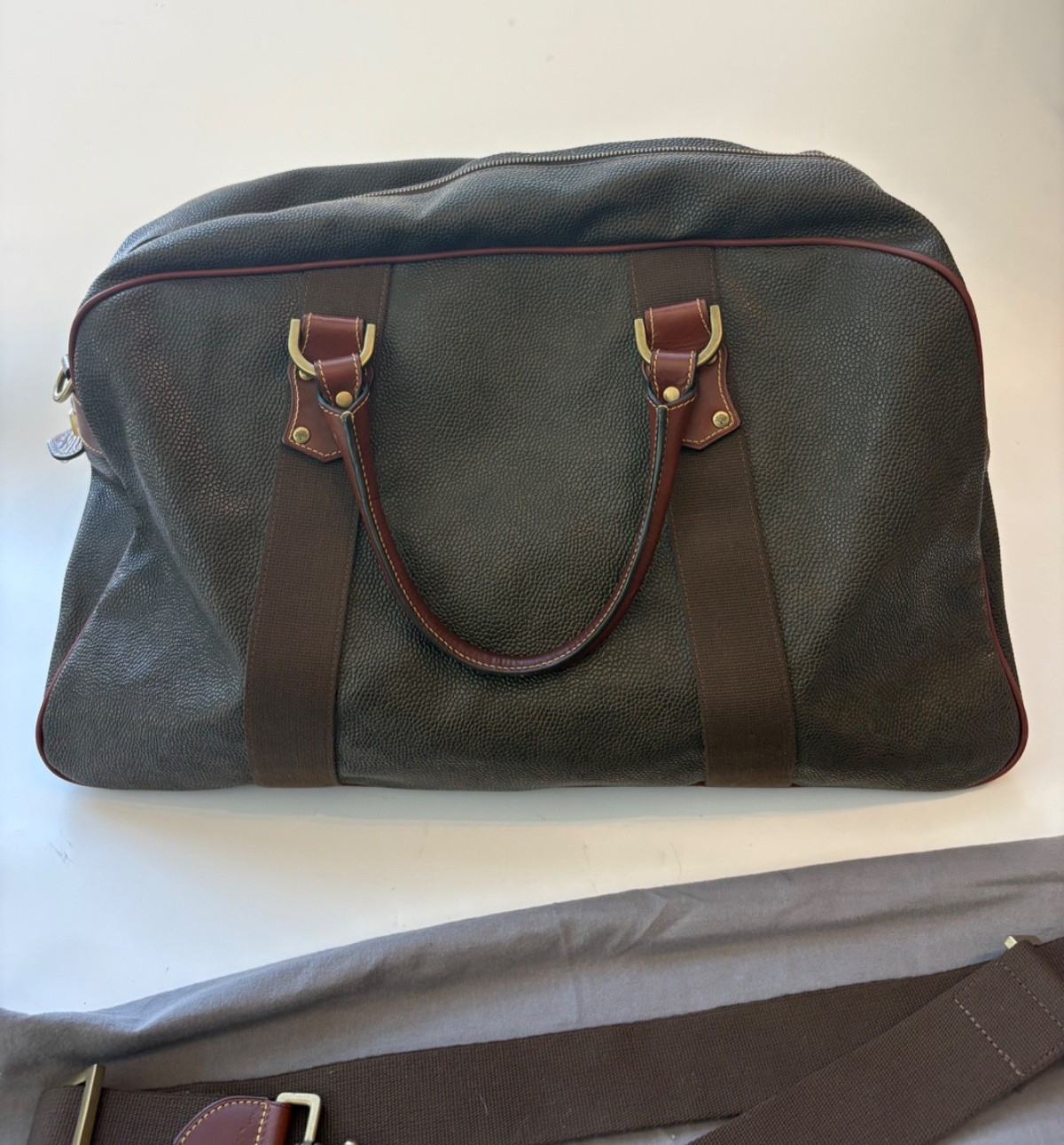 Mulberry Clipper Large Scotchgrain Holdall Weekender Duffle Dust bag Padlock