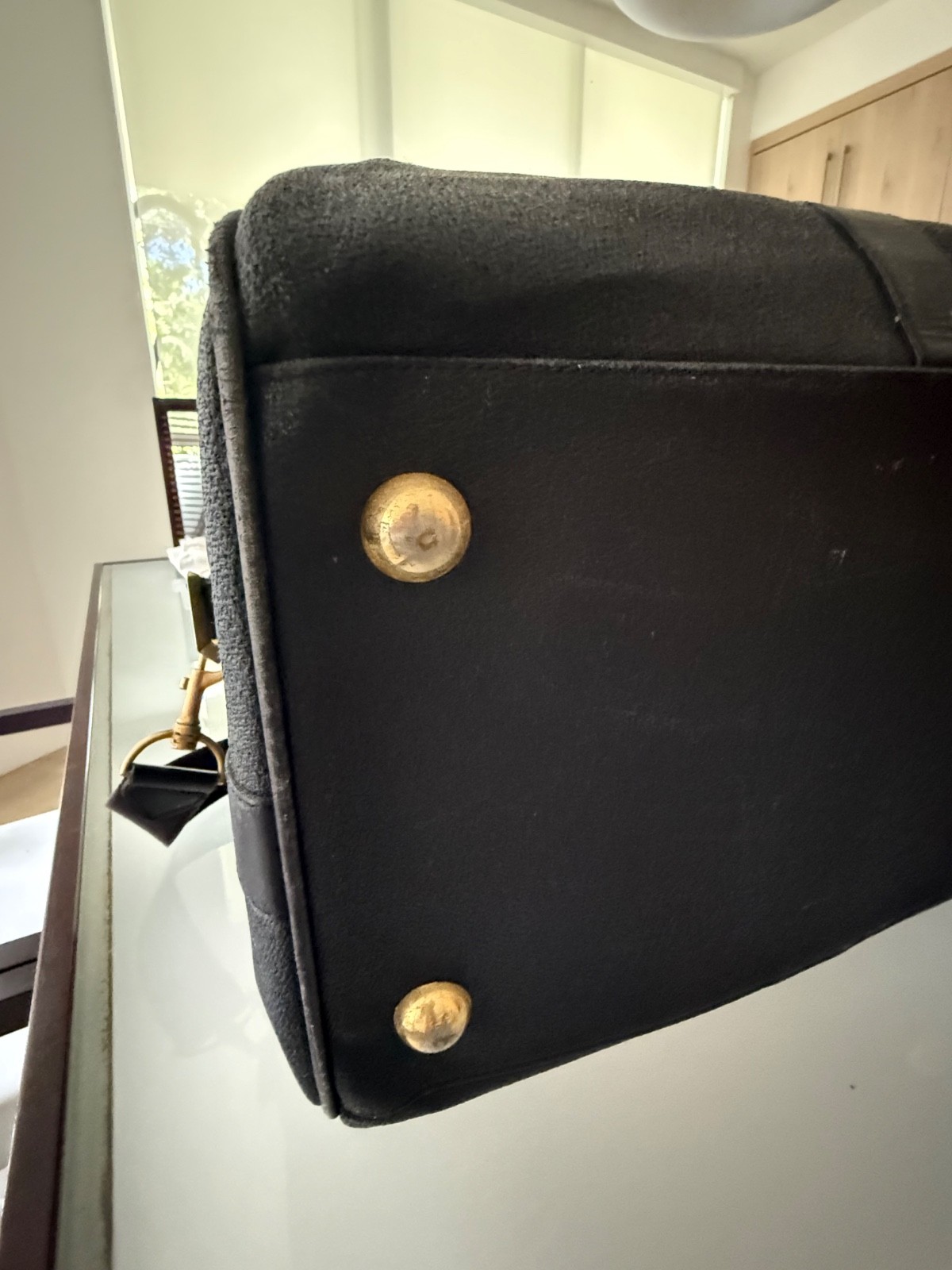 VINTAGE VERSACE LOGO MEDUSA BLACK TRAVEL DUFFLE BAG