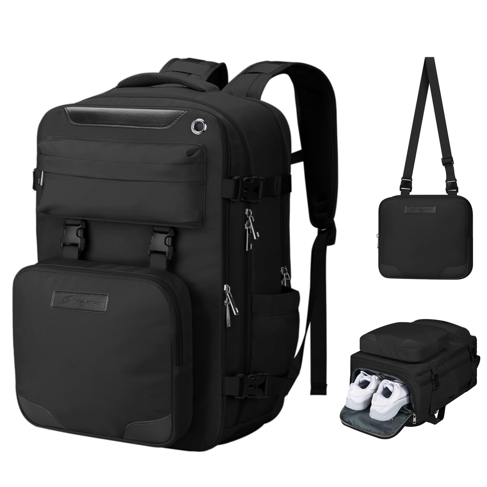2-in-1 Travel Backpack, 26L, Fits 17.3 Inch Laptop, Crossbody Bag, Carry On