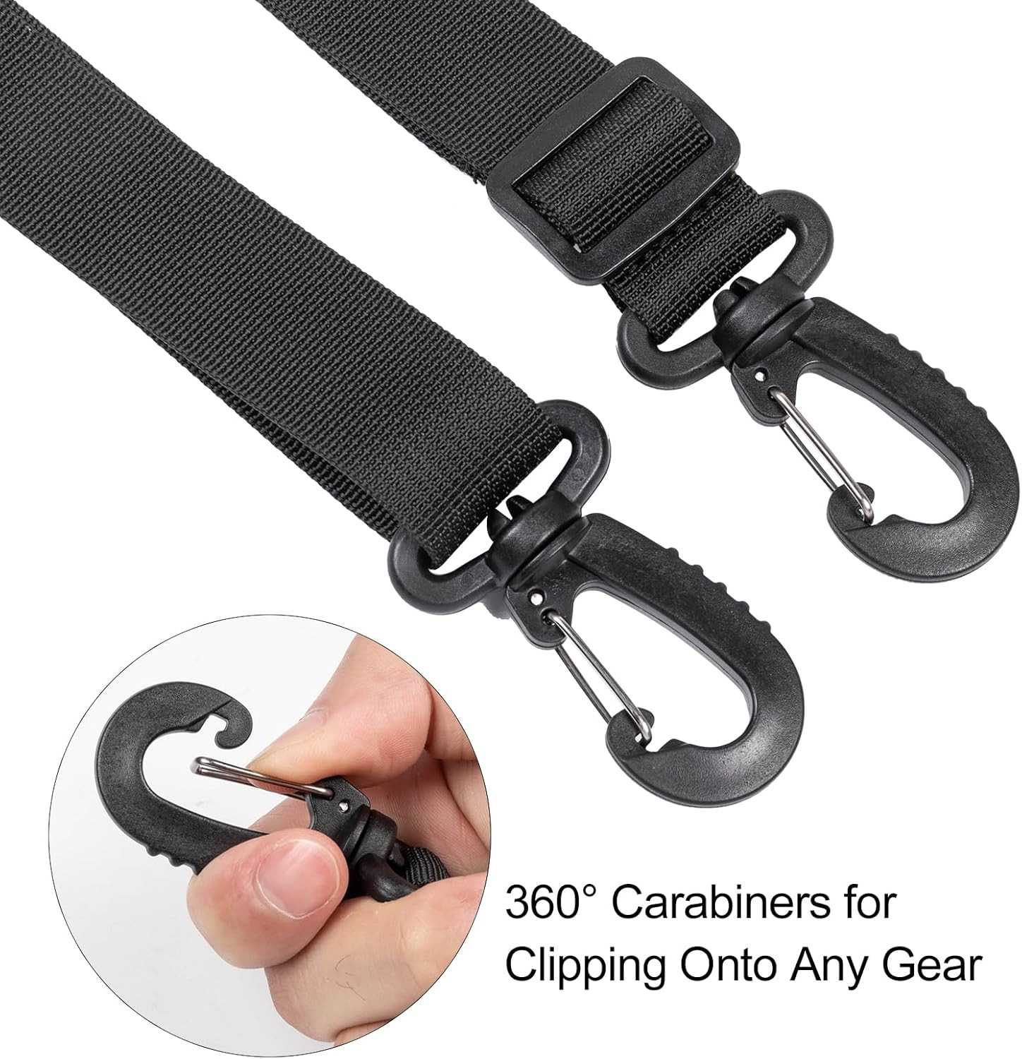 Shoulder Straps Adjustable Strap for Briefcase Messenger Bag (2PC, Black)