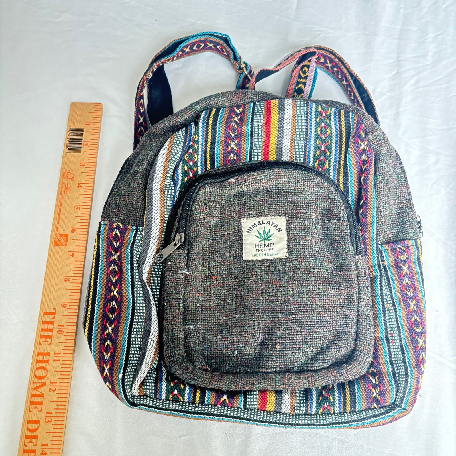Himalayan Hemp Backpack Boho Festival Travel Handcrafted Nepal