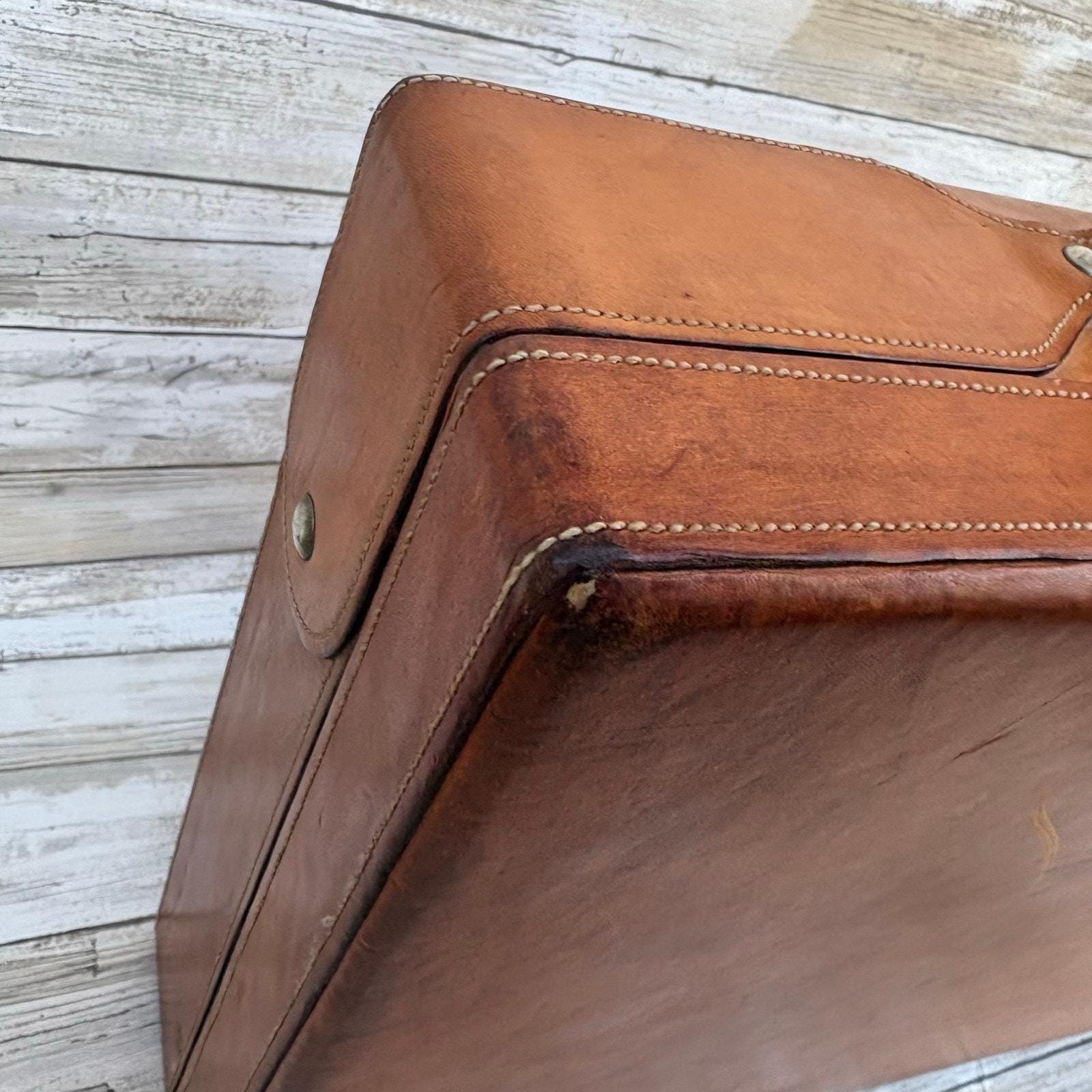 VTG Hartmann Belting Leather Briefcase Attache Brown Organizer 4″