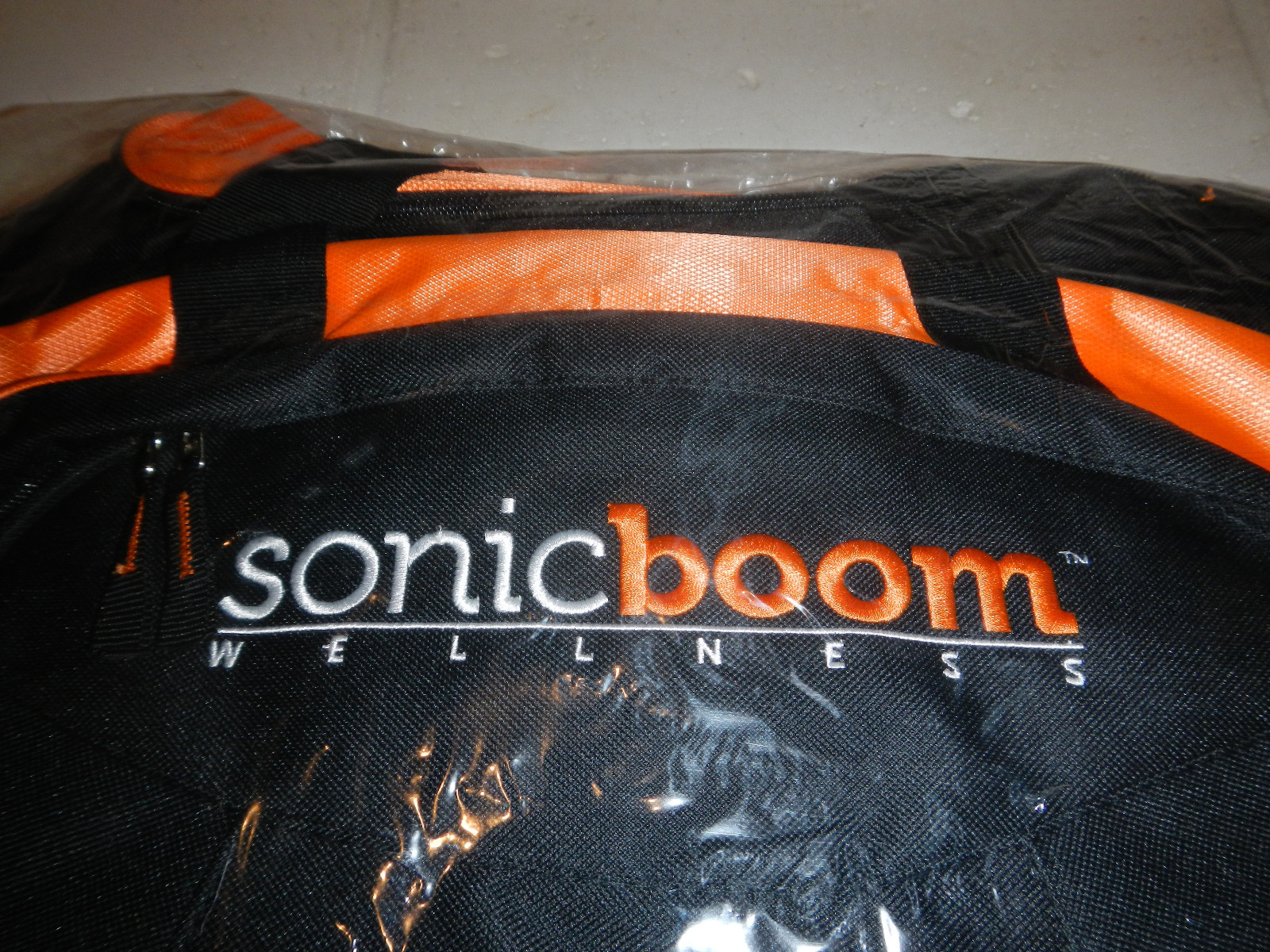 NEW Sonic Boom Wellness Employee Programs Company Logo Orange Black Duffel Bag