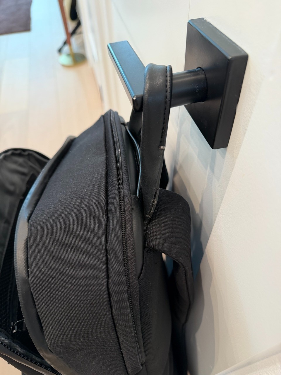 Troubadour London Ridge Backpack Black Nylon Leather Trim Laptop Work Bag