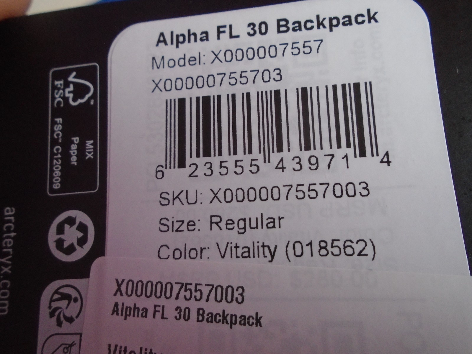 Arc’teryx Alpha FL 30 Backpack Vitality Blue New liter arcteryx
