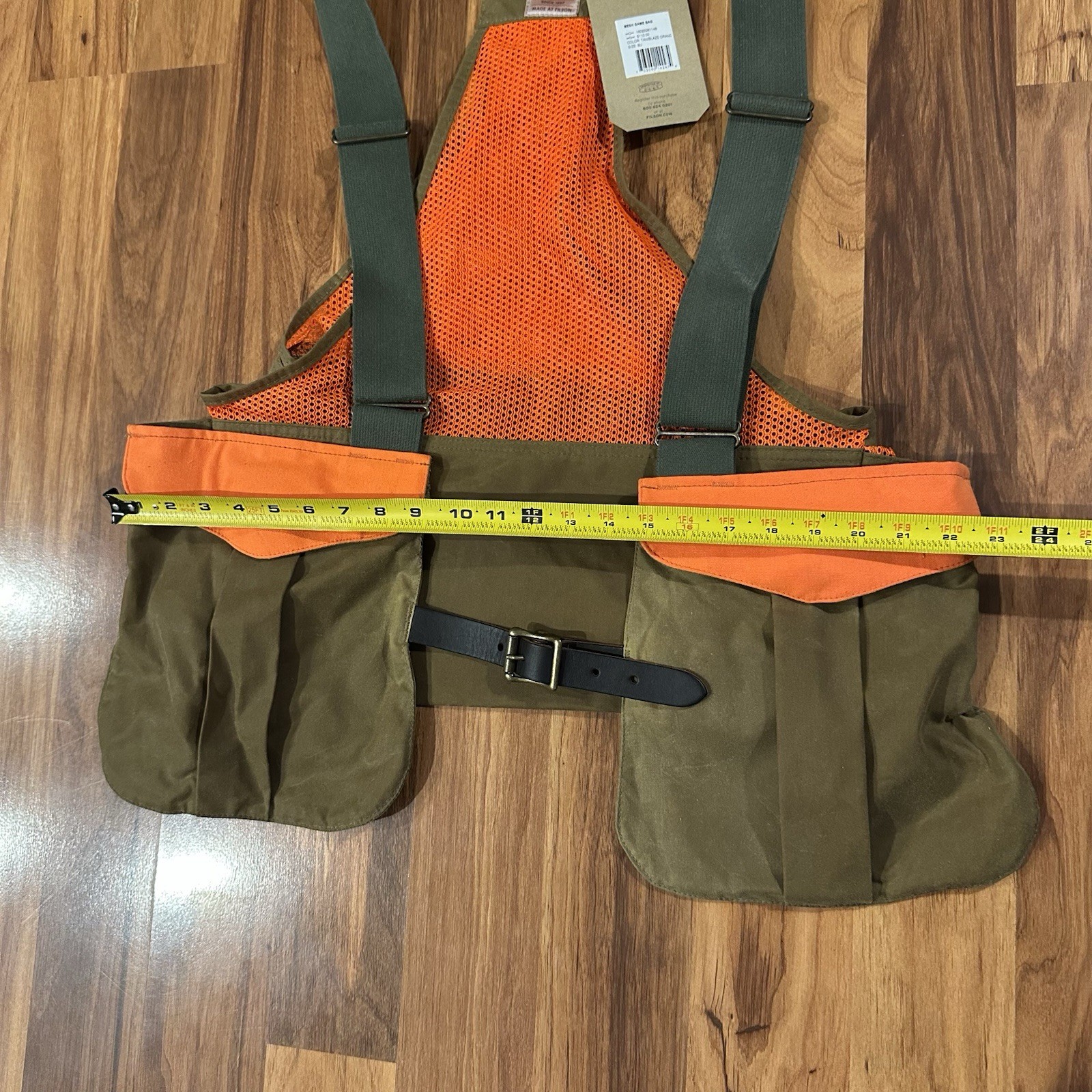 Filson Mesh Game Bag Waxed Canvas Hunting Tin Cloth Made In USA OSFA NWT