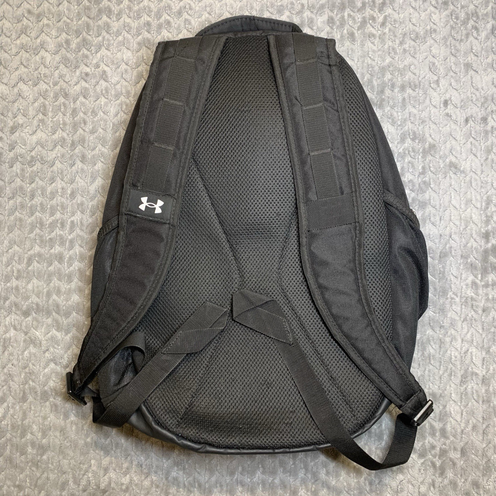 Under Armour Hustle 5.0 Storm Backpack Black Laptop School Gym Travel Bag
