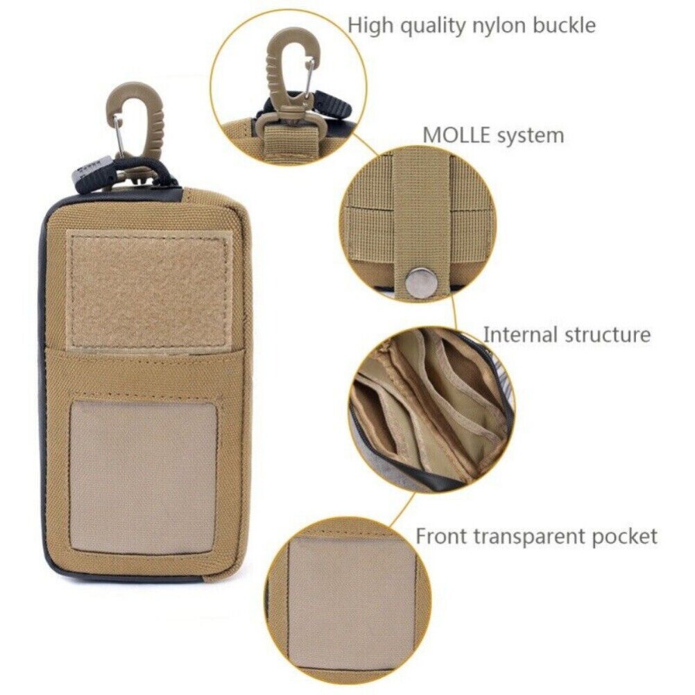 Tactical Wallet Card Holder Molle Pouch Men’s Outdoor Hunting Military Waist Bag