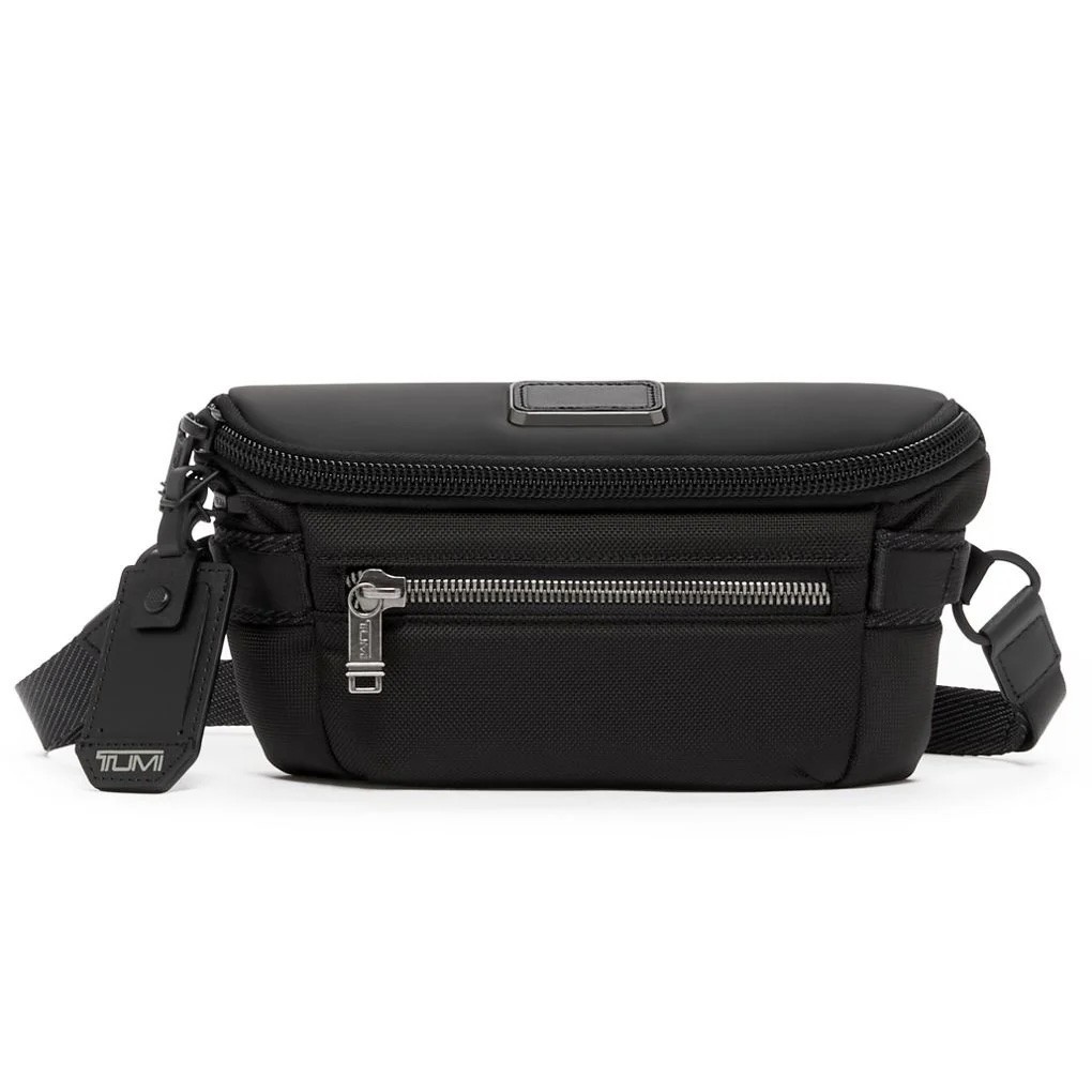 NEW TUMI Alpha Bravo Classified Waist Pack Black Ballistic Nylon Belt Bag Men
