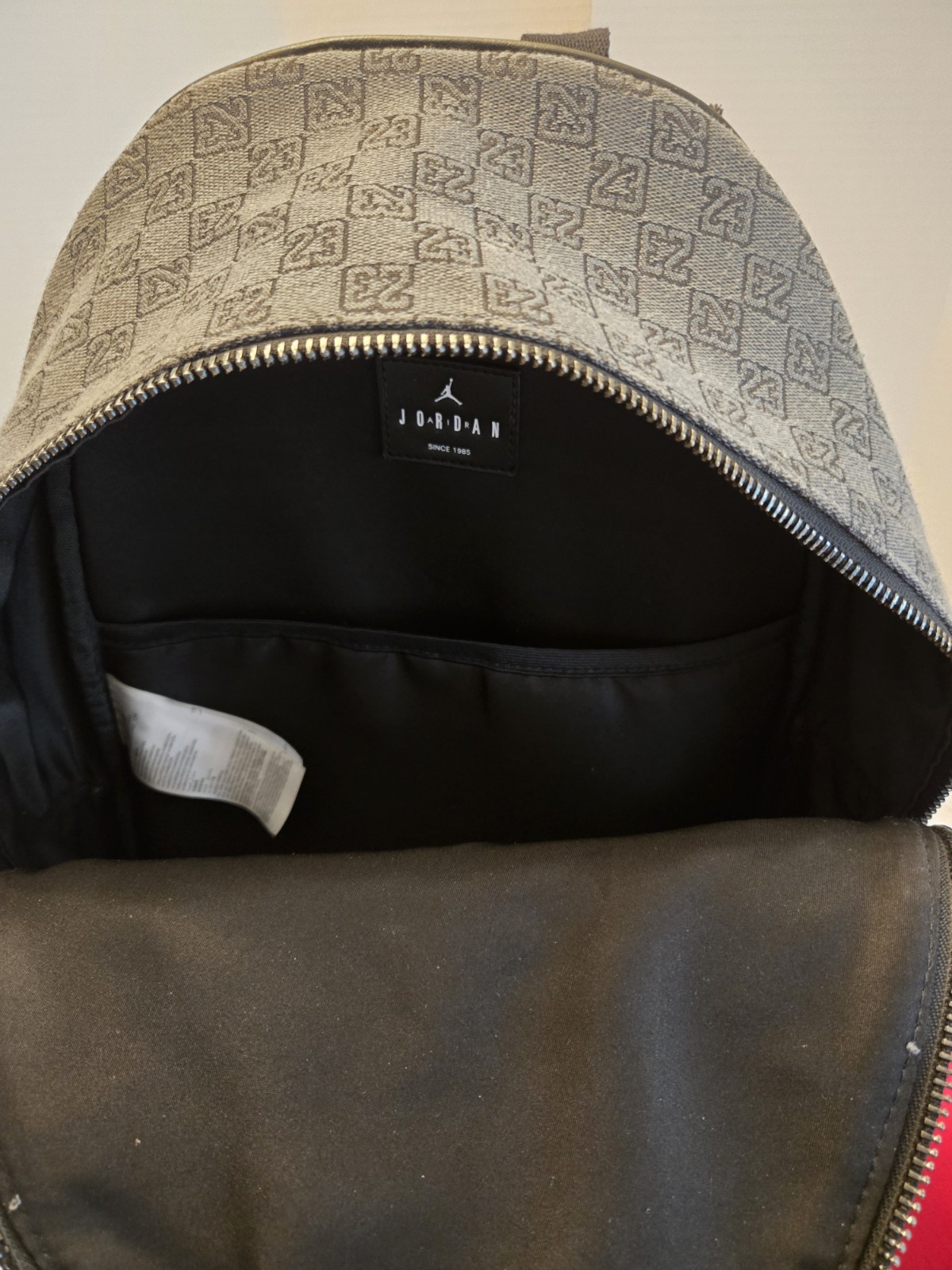 Jumping Jordan Monogram 23 Jacquard Backpack Dk Grey & red air jordan kids cap