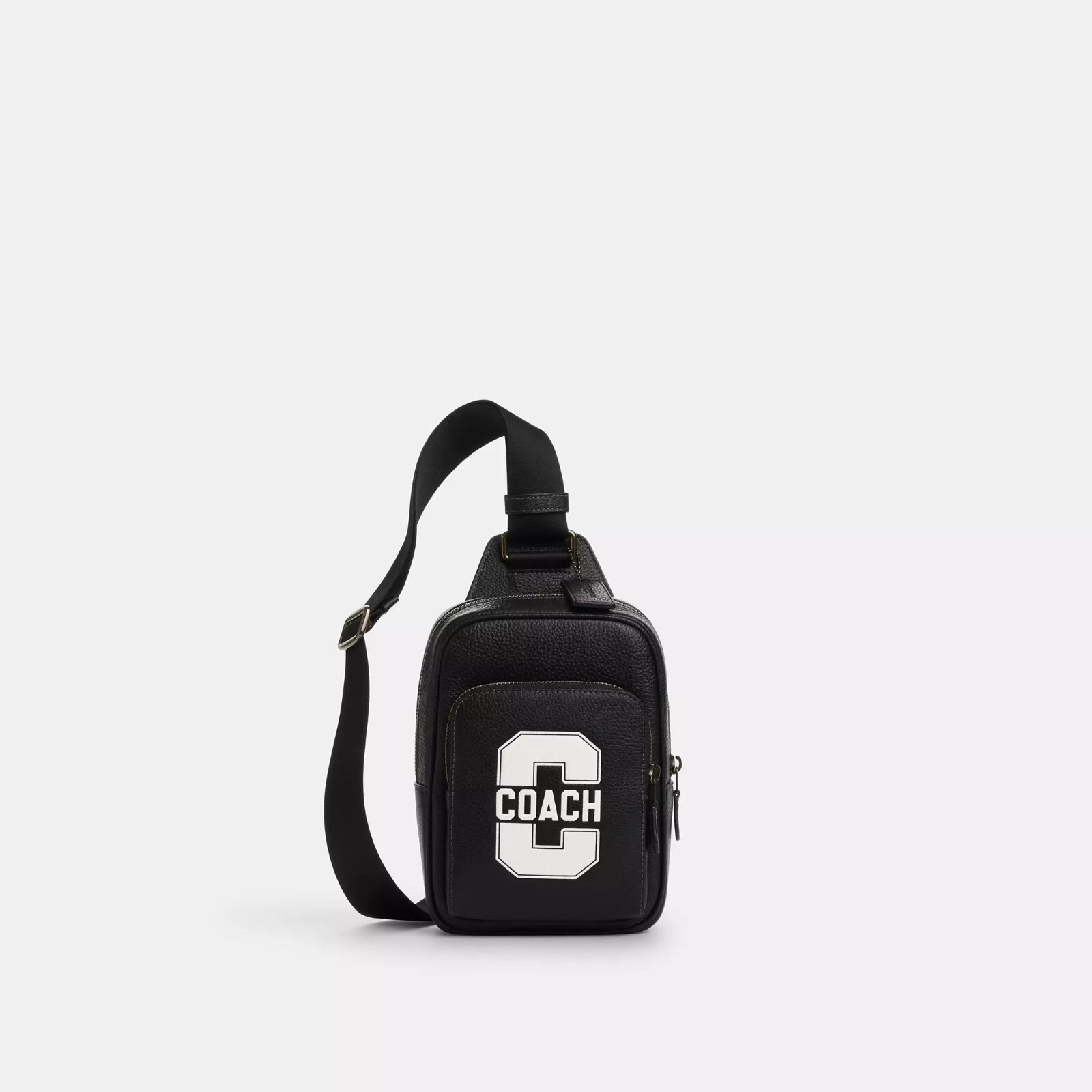 NWT Coach CAJ39 Racer Sling Pack With Varsity Motif Leather Pebble Leather $328