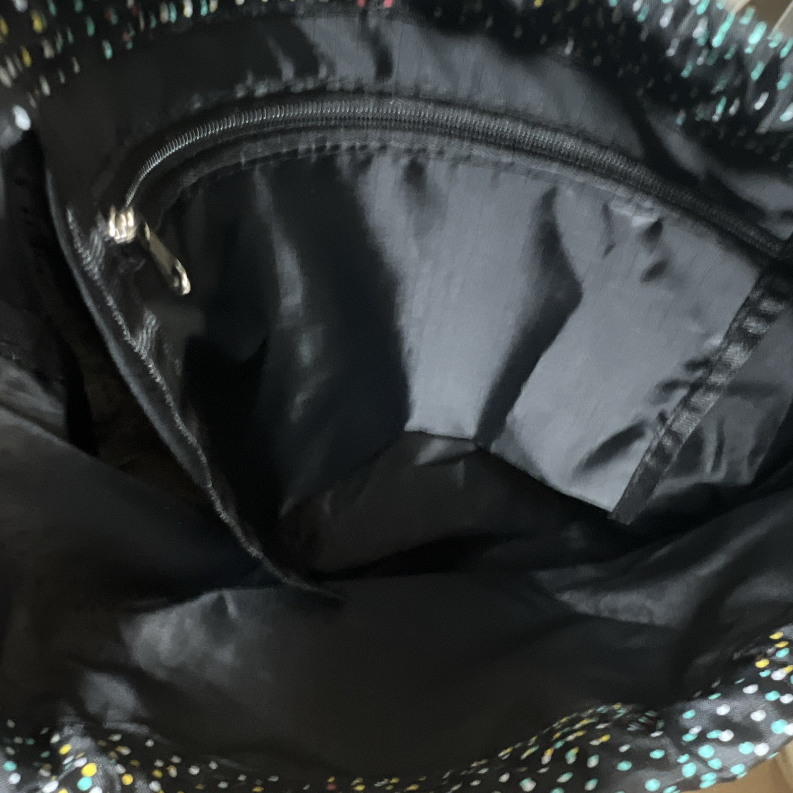 Nike Trail Drawstring Bag Black Multicolor Speckled Zip Pocket Unisex