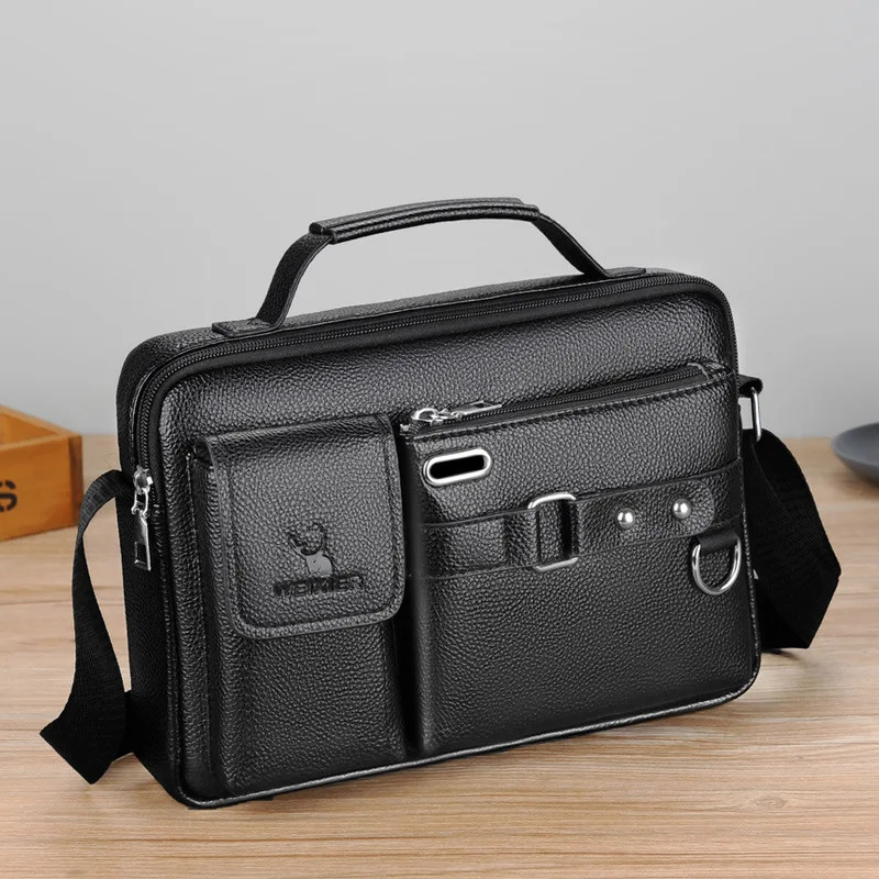 Men Shoulder Bag Pu Leather Business Messenger Bag for Man New