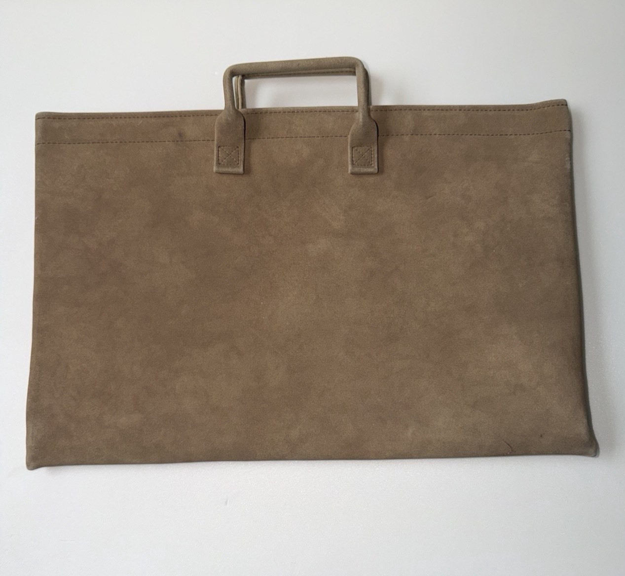 Brown Unisex Briefcase/Document Case Top Handle Zip Closure Outer Pocket Lined